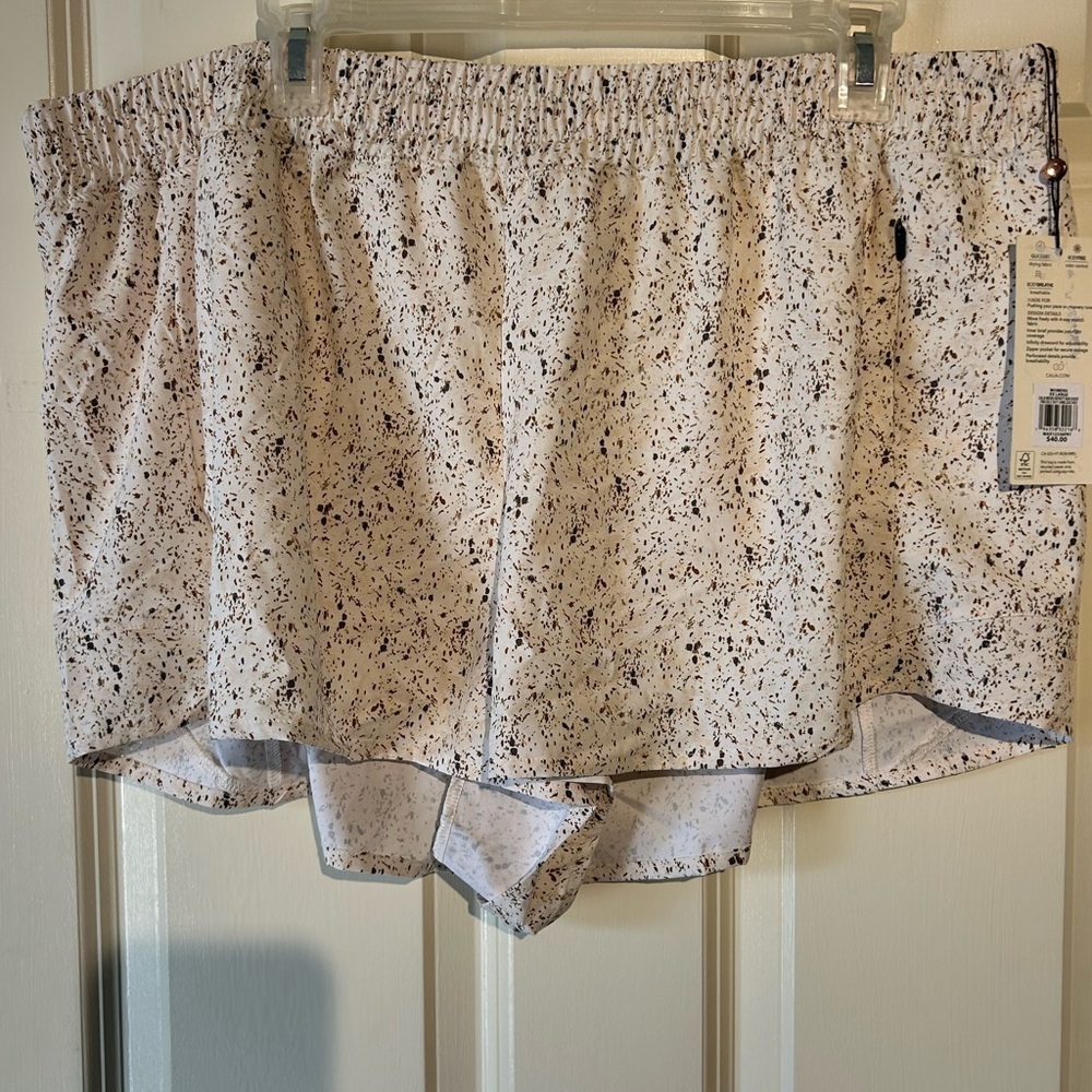 CALIA Womens 2XL 3" Brown/Tan Print Mid-Rise Infinity Run Short Relaxed WAX12336